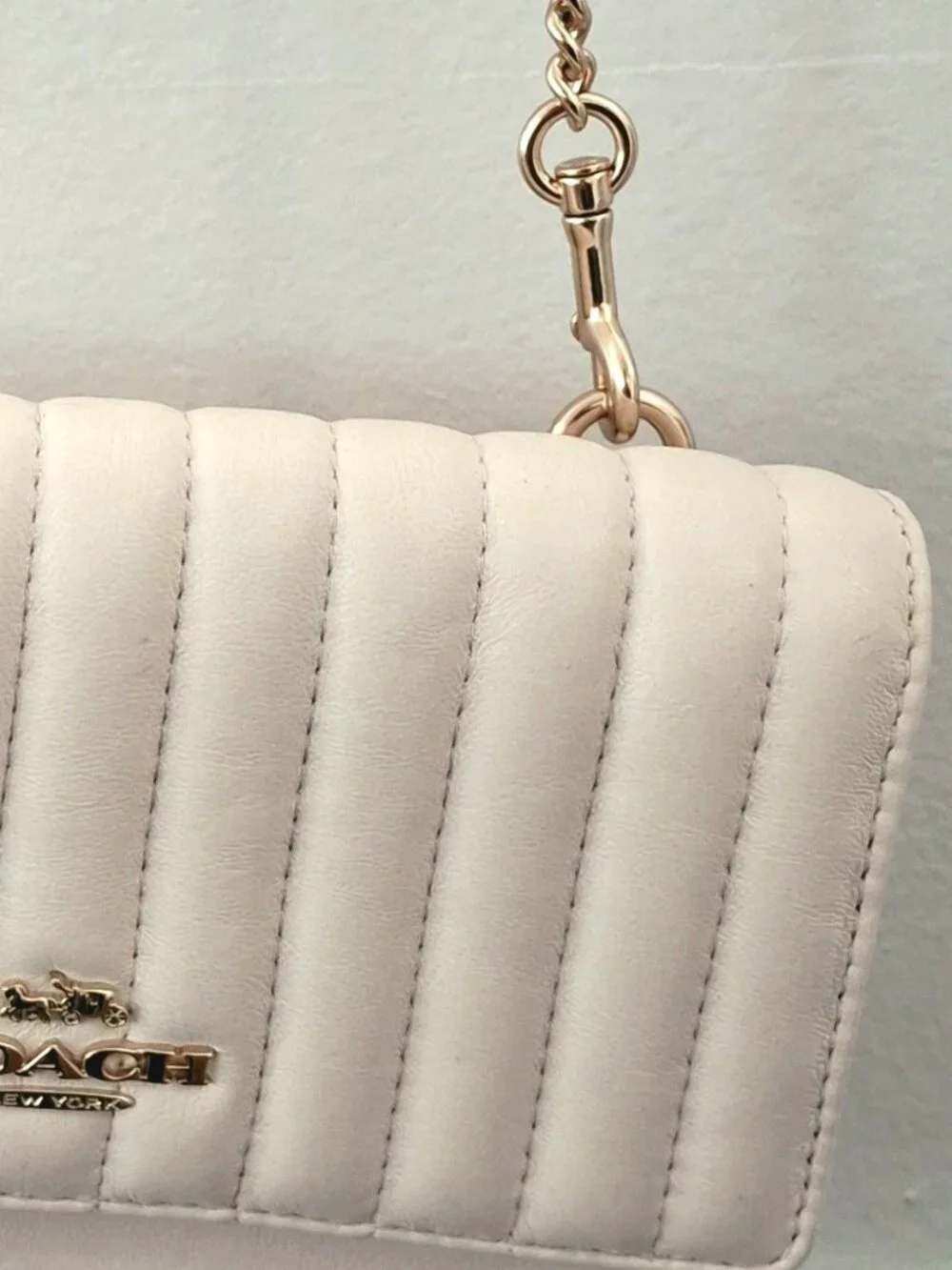 COACH Klare Cream Quilted Leather Croosbody Bag